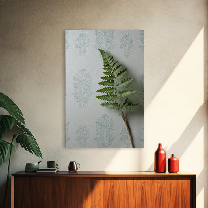 Minimal Green Fern Specimen Canvas Print, Medical Office Art, Fine Art Print, Office Decor, Fine Art, Calm, Wall Decor, MOA-2x3-40
