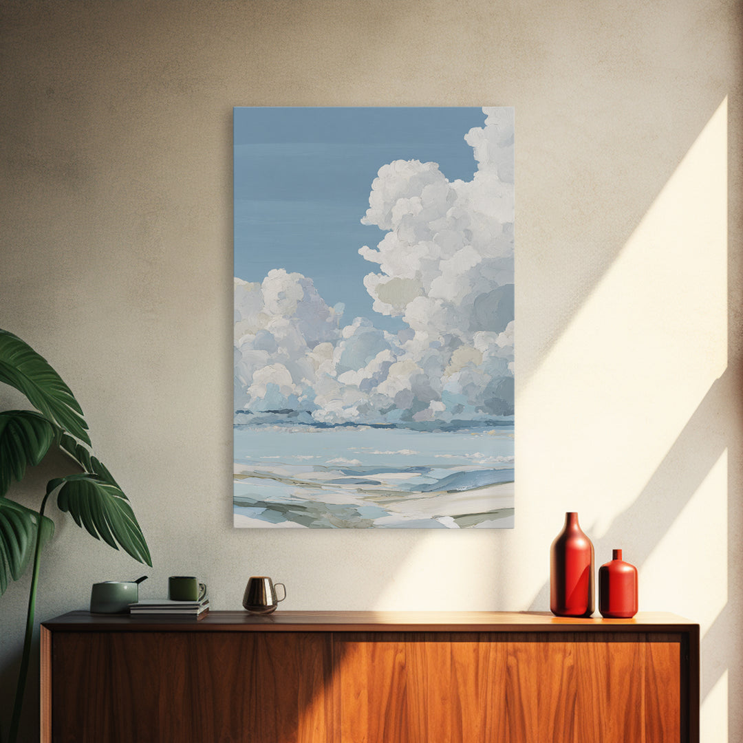 Sky and Cloud Scene Framed Canvas Print, Medical Office Art, Office Decor, Abstract Art, Calm, Anatomy Wall Art, MOA-2x3-41