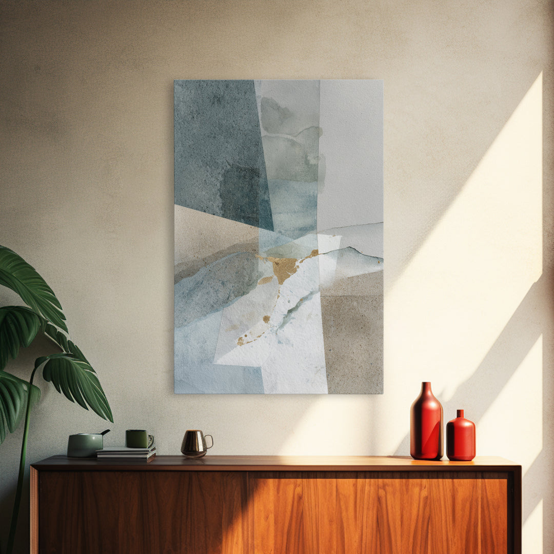 Clean Geometric Composition Framed Canvas Print, Medical Office Art, Room Decor, Office Decor, Abstract Art, Calm, MOA-2x3-42