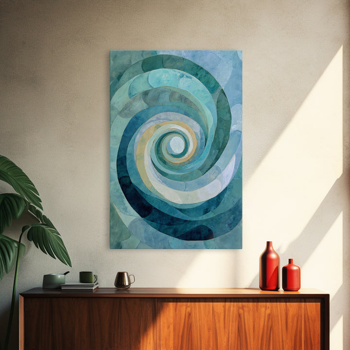 Abstract Healing Spiral Framed Canvas Print, Medical Office Art, Wall Art, Office Decor, Fine Art, Calm, Printable Card, MOA-2x3-47