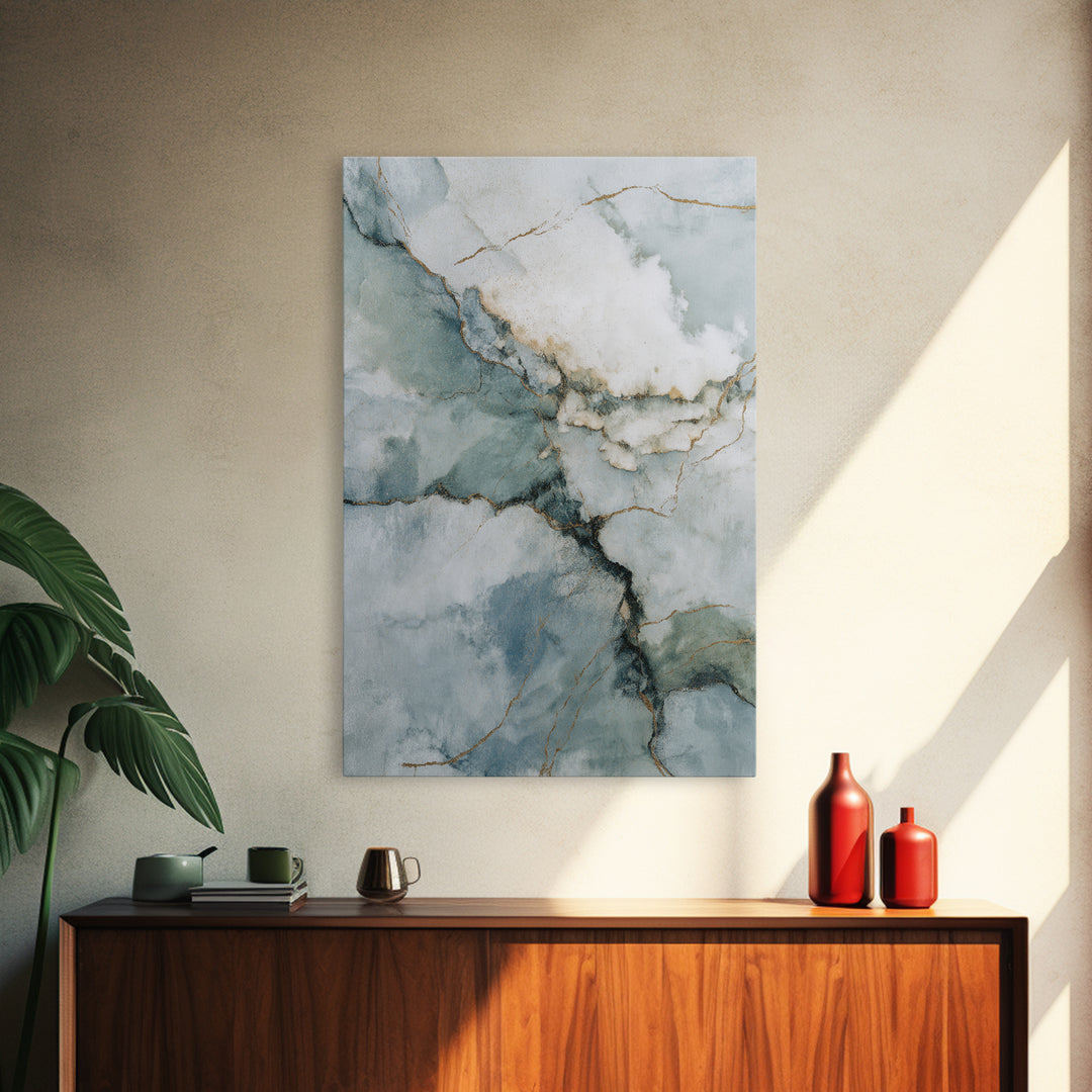 Subtle Marble Texture Framed Canvas Print, Medical Office Art, Room Decor, Office Decor, Oil Painting, Calm, MOA-2x3-51