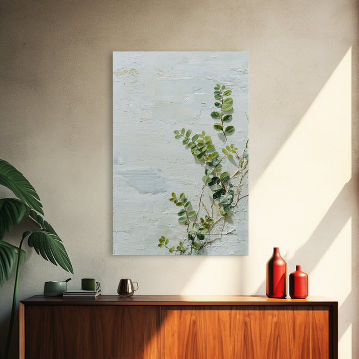 Minimal Green Fern Specimen Framed Canvas Print, Medical Office Art, Room Decor, Office Decor, Calm, Medical Student Gift, MOA-2x3-64