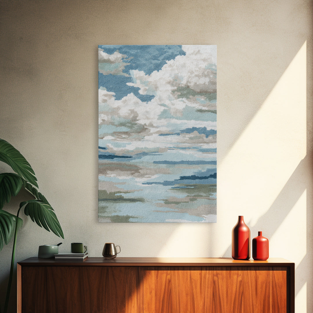 Sky and Cloud Scene Canvas Print, Medical Office Art, Teal Wall Art, Office Decor, Fine Art, Calm, Anatomy Art, Brain Art, MOA-2x3-65
