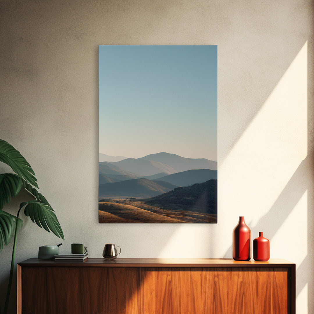 Minimal Sunrise over Rounded Hills Canvas Print, Medical Office Art, Wall Decor, Office Decor, Calm, Medical Office Decor, MOA-2x3-79