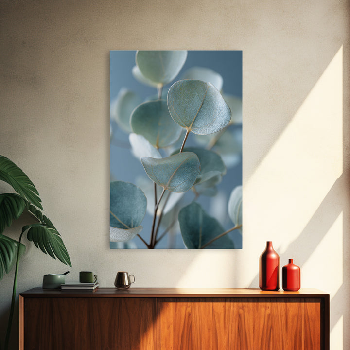 Botanical Eucalyptus Branch Framed Canvas Print, Medical Office Art, Medical Office Decor, Office Decor, Fine Art, Calm, MOA-2x3-83