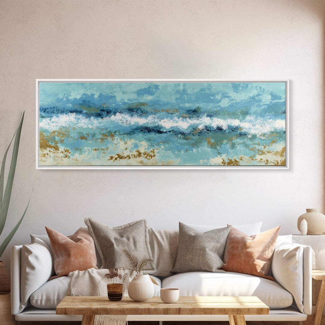 Calming Blue Abstract Framed Canvas Print, Medical Office Art, Brain Poster, Office Decor, Abstract Art, Calm, Medical School, MOA-3x1-17
