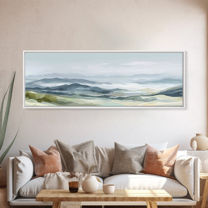 Minimal Sunrise over Rounded Hills Canvas Print, Medical Office Art, Fine Art Print, Office Decor, Fine Art, Calm, Wall Decor, MOA-3x1-39