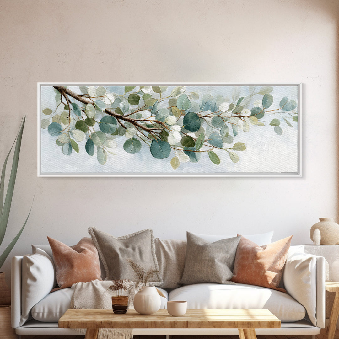 Botanical Eucalyptus Branch Canvas Print, Medical Office Art, Wall Decor, Office Decor, Fine Art, Calm, Medical Office Decor, MOA-3x1-43