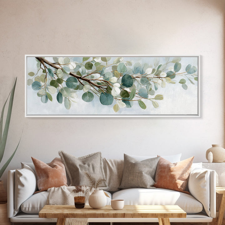 Botanical Eucalyptus Branch Canvas Print, Medical Office Art, Wall Decor, Office Decor, Fine Art, Calm, Medical Office Decor, MOA-3x1-43