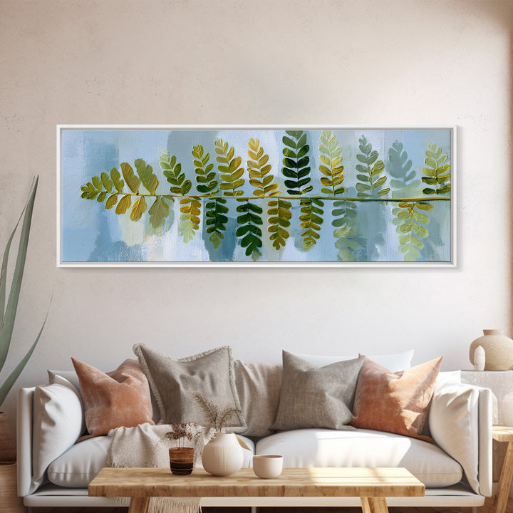 Minimal Green Fern Specimen Canvas Print, Medical Office Art, Art Print, Office Decor, Fine Art, Calm, Printable Art, MOA-3x1-48