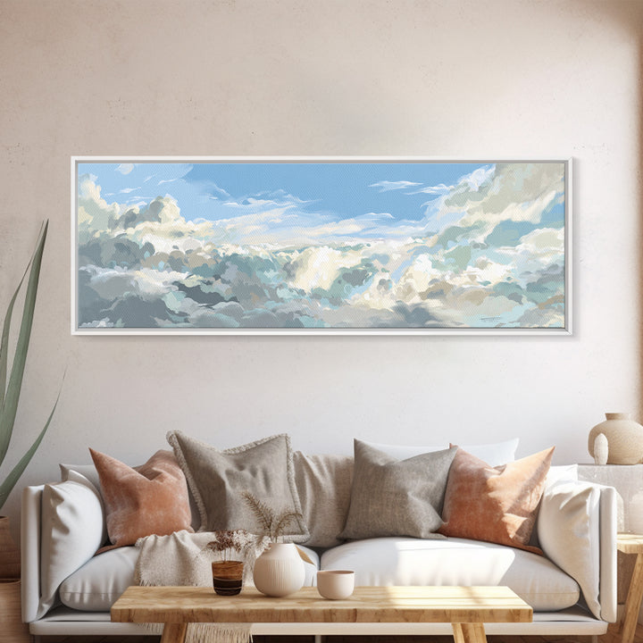 Sky and Cloud Scene Canvas Print, Medical Office Art, Medical Wall Art, Office Decor, Abstract Art, Calm, Neutral Decor, MOA-3x1-49
