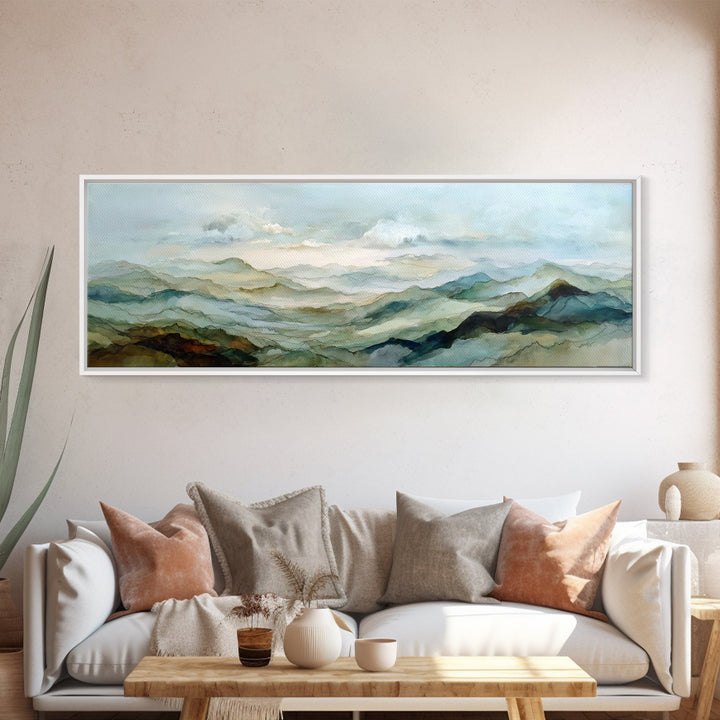 Soft Mountain Landscape Canvas Print, Medical Office Art, Medical Office Decor, Office Decor, Fine Art, Calm, Nurse Wall Art, MOA-3x1-66