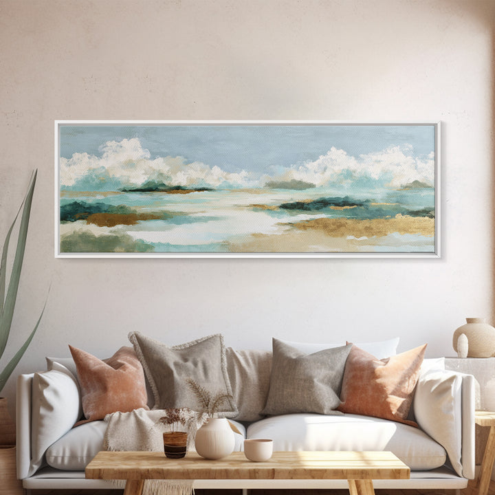 Sky and Cloud Scene Framed Canvas Print, Medical Office Art, School Nurse Art, Office Decor, Fine Art, Calm, Luxury Decor, MOA-3x1-73