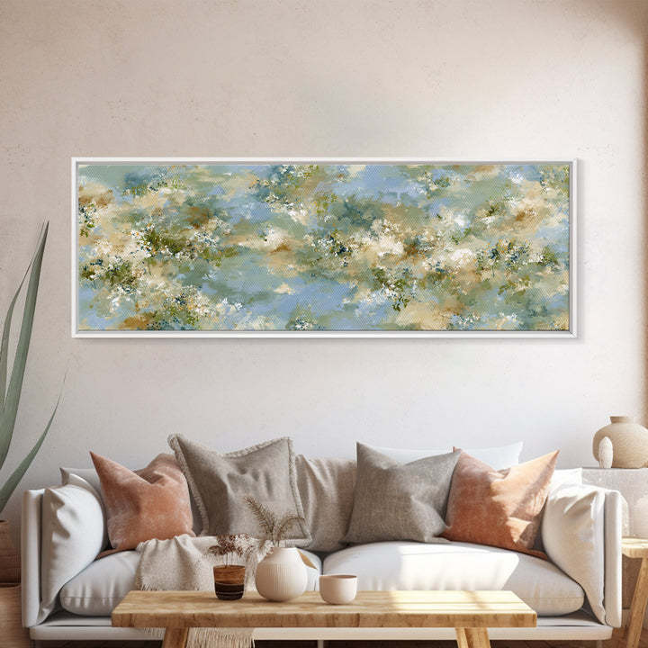 Sunlit Meadow with Wildflowers and Calm Mood Canvas Print, Medical Office Art, Home Decor, Office Decor, Oil Painting, Calm, MOA-3x1-76