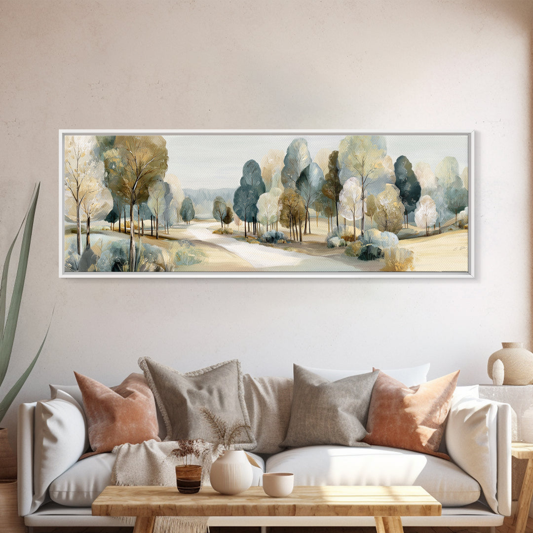 Gentle Forest Path Framed Canvas Print, Medical Office Art, Educational Poster, Office Decor, Fine Art, Calm, Fine Art Print, MOA-3x1-81