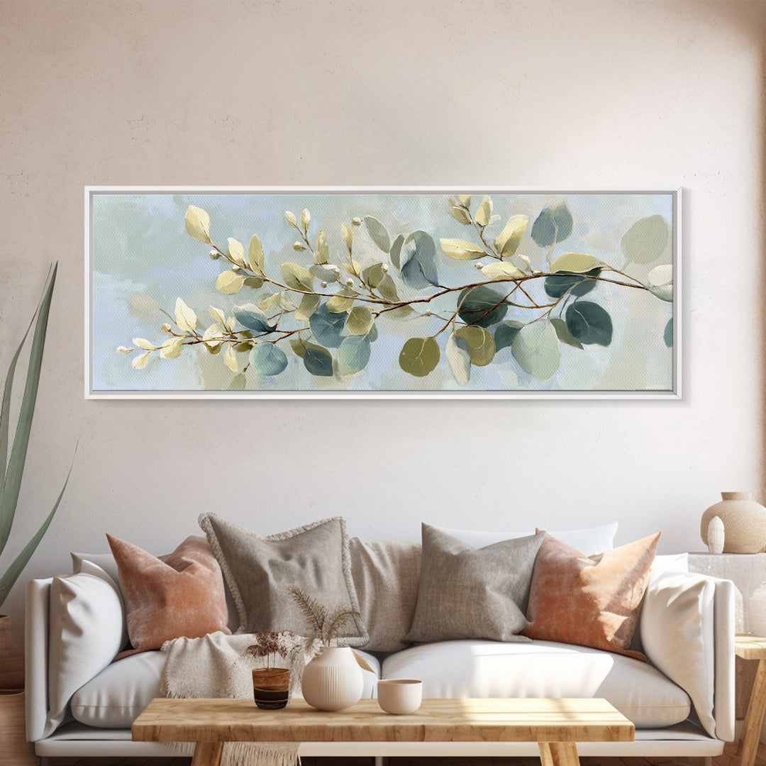 Botanical Eucalyptus Branch Canvas Print, Medical Office Art, Room Decor, Office Decor, Fine Art, Calm, Medical Student Gift, MOA-3x1-91