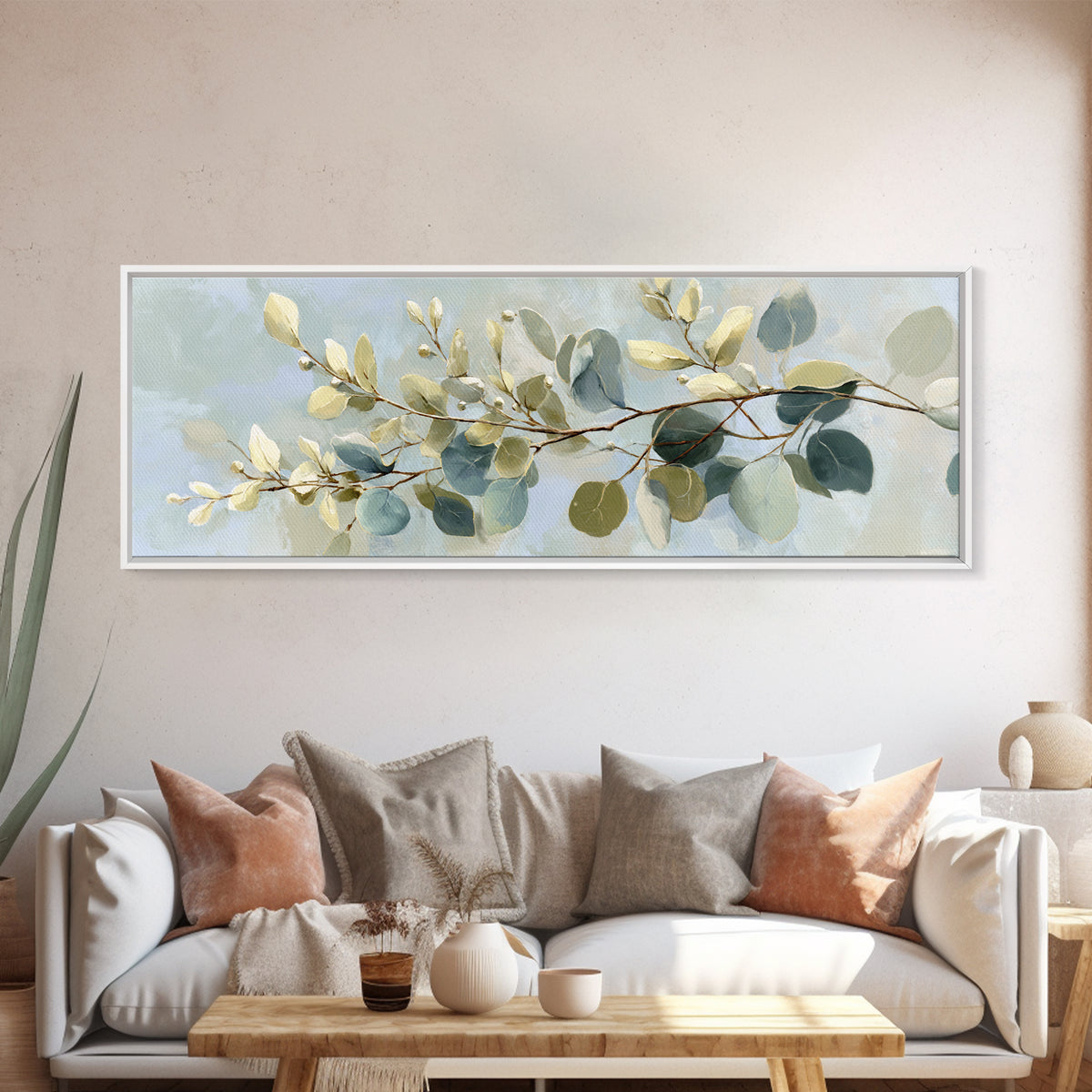 Botanical Eucalyptus Branch Canvas Print, Medical Office Art, Room Decor, Office Decor, Fine Art, Calm, Medical Student Gift, MOA-3x1-91