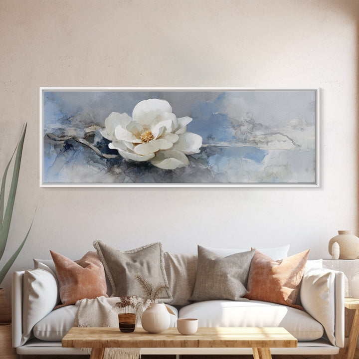 White Orchid on Gray Stone Surface Canvas Print, Medical Office Art, Brain Poster, Office Decor, Fine Art, Calm, Medical School, MOA-3x1-94