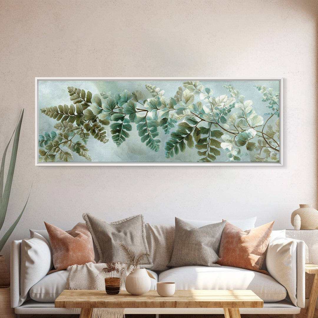 Minimal Green Fern Specimen Canvas Print, Medical Office Art, Neutral Decor, Office Decor, Fine Art, Calm, Wall Art, Home Decor, MOA-3x1-96