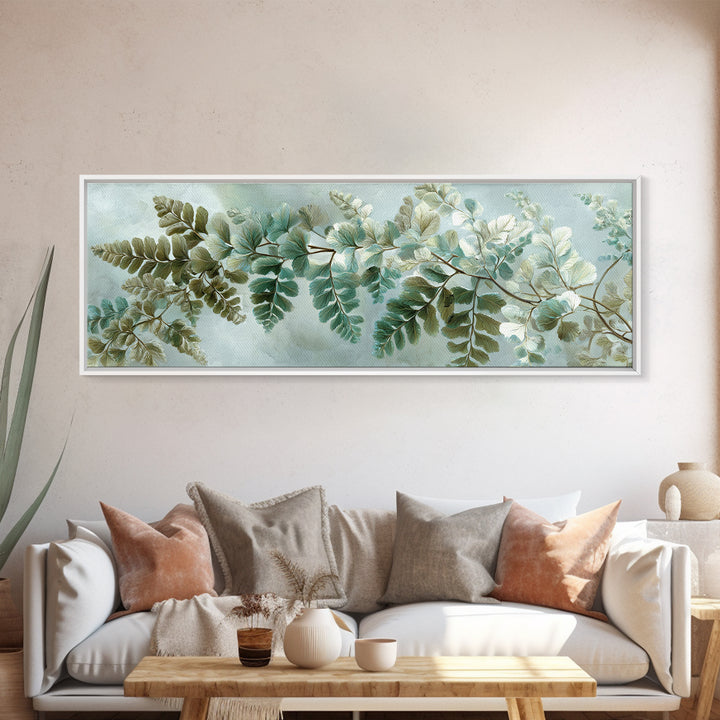 Minimal Green Fern Specimen Canvas Print, Medical Office Art, Neutral Decor, Office Decor, Fine Art, Calm, Wall Art, Home Decor, MOA-3x1-96