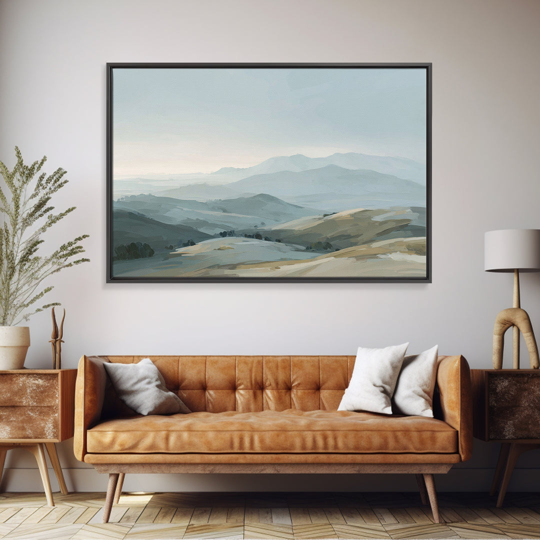 Minimal Sunrise over Rounded Hills Canvas Print, Medical Office Art, Medical Art, Office Decor, Fine Art, Calm, Biology Art, MOA-3x2-3