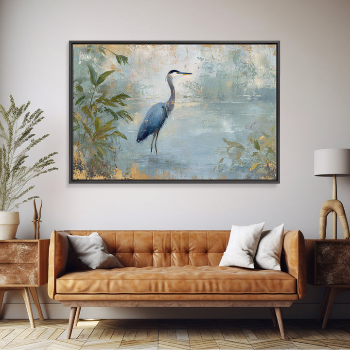 Blue Heron Standing Canvas Print, Medical Office Art, Medical Art, Office Decor, Fine Art, Calm, Biology Art, Nurse Wall Art, MOA-3x2-42