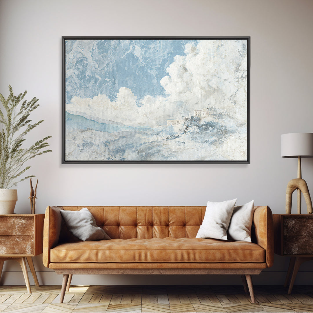 Subtle Marble Texture Framed Canvas Print, Medical Office Art, Room Decor, Office Decor, Oil Painting, Calm, MOA-3x2-47