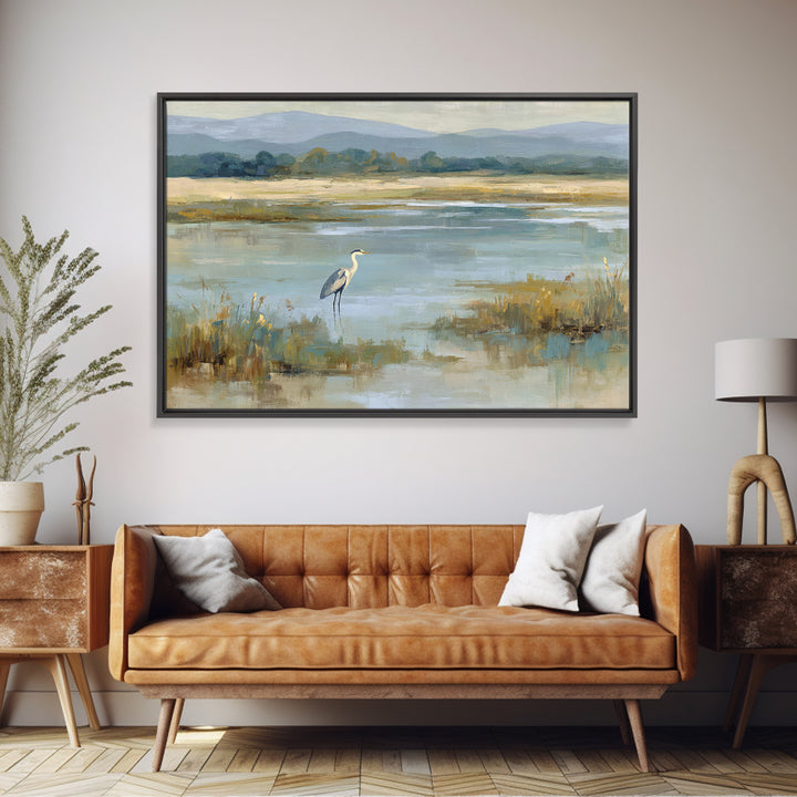 Blue Heron Standing Canvas Print, Medical Office Art, Medical Art, Office Decor, Fine Art, Calm, Biology Art, Nurse Wall Art, MOA-3x2-66