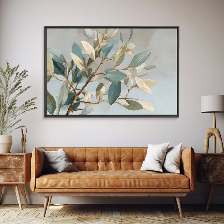 Botanical Eucalyptus Branch Framed Canvas Print, Medical Office Art, Home Decor, Office Decor, Fine Art, Calm, Medical Art, MOA-3x2-7
