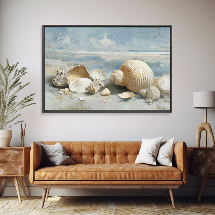 Coastal Shells and Water Study Canvas Print, Medical Office Art, Modern Decor, Office Decor, Fine Art, Calm, Home Decor, MOA-3x2-72