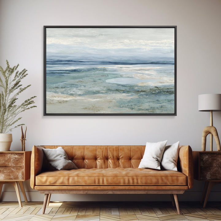 Calming Blue Abstract Framed Canvas Print, Medical Office Art, Gallery Decor, Office Decor, Abstract Art, Calm, MOA-3x2-77