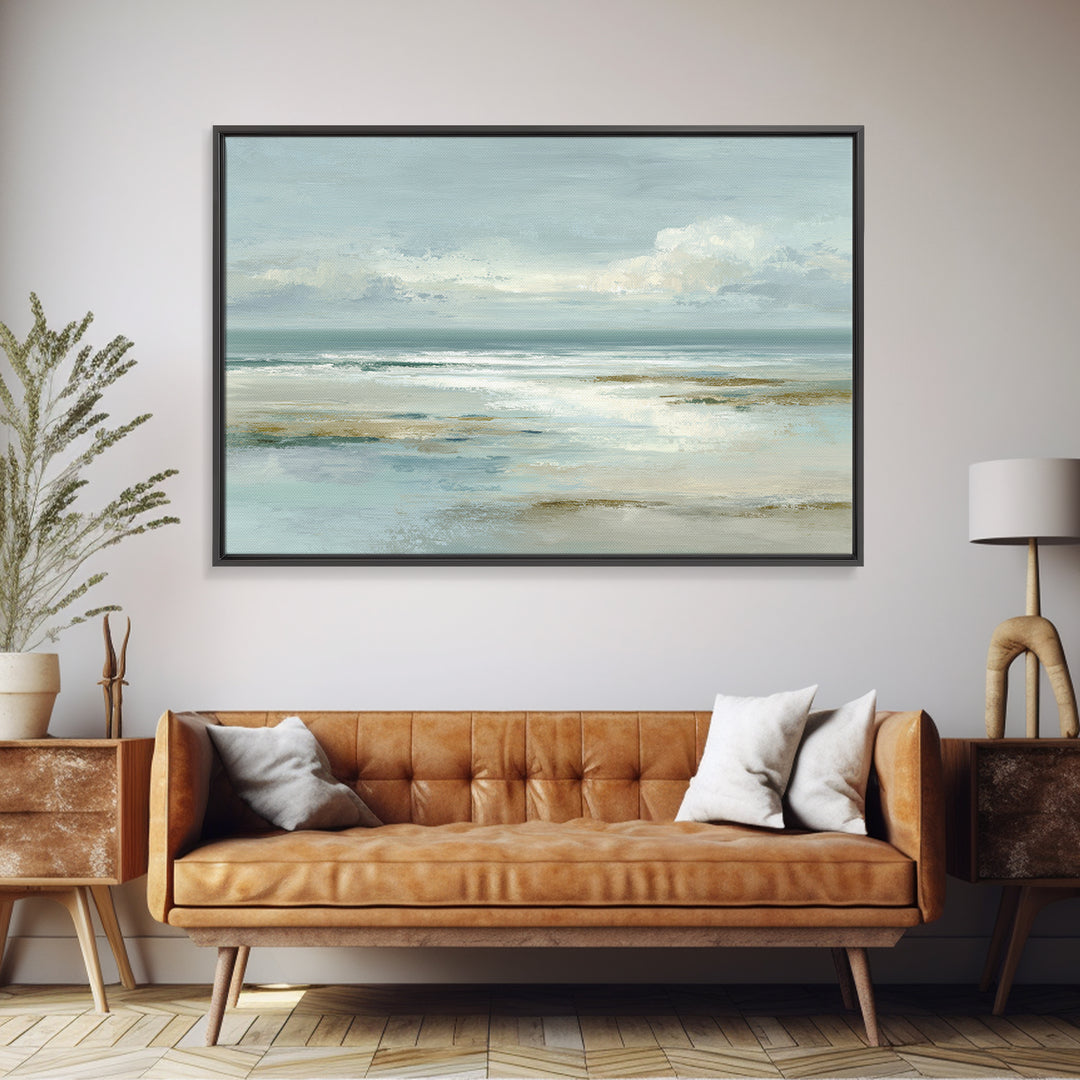 Peaceful Ocean Horizon Framed Canvas Print, Medical Office Art, Animal Art, Office Decor, Fine Art, Calm, Heart Anatomy Print, MOA-3x2-8