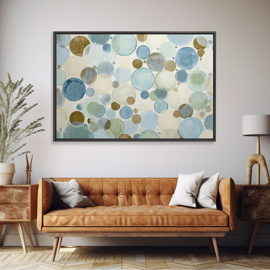 Abstract Cells and Circles as Soothing Pattern Framed Canvas Print, Medical Office Art, Biology Art, Office Decor, Abstract Art, MOA-3x2-81