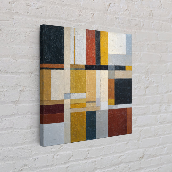 Urban Window Grid Transformed into Abstraction Framed Canvas Print, Modern Art, Art, Living Room Decor, Fine Art, Modern, MOD-1x1-12