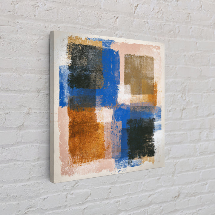 Expressive Brushwork in Cobalt and Rust Canvas Print, Modern Art, Set of 3 Prints, Living Room Decor, Oil Painting, Modern, MOD-1x1-30