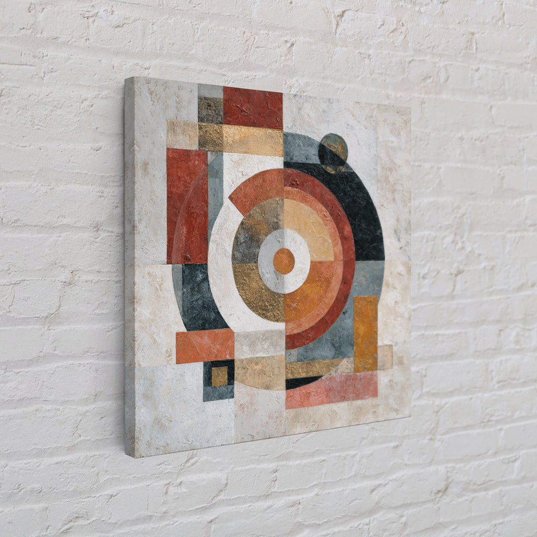 Abstract Circular Forms Framed Canvas Print, Modern Art, Abstract Wall Art, Living Room Decor, Fine Art, Modern, Neutral Decor, MOD-1x1-43