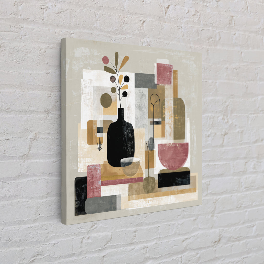 Modern Still Life Framed Canvas Print, Modern Art, Trendy Wall Art, Living Room Decor, Oil Painting, Modern, Minimalist Decor, MOD-1x1-61
