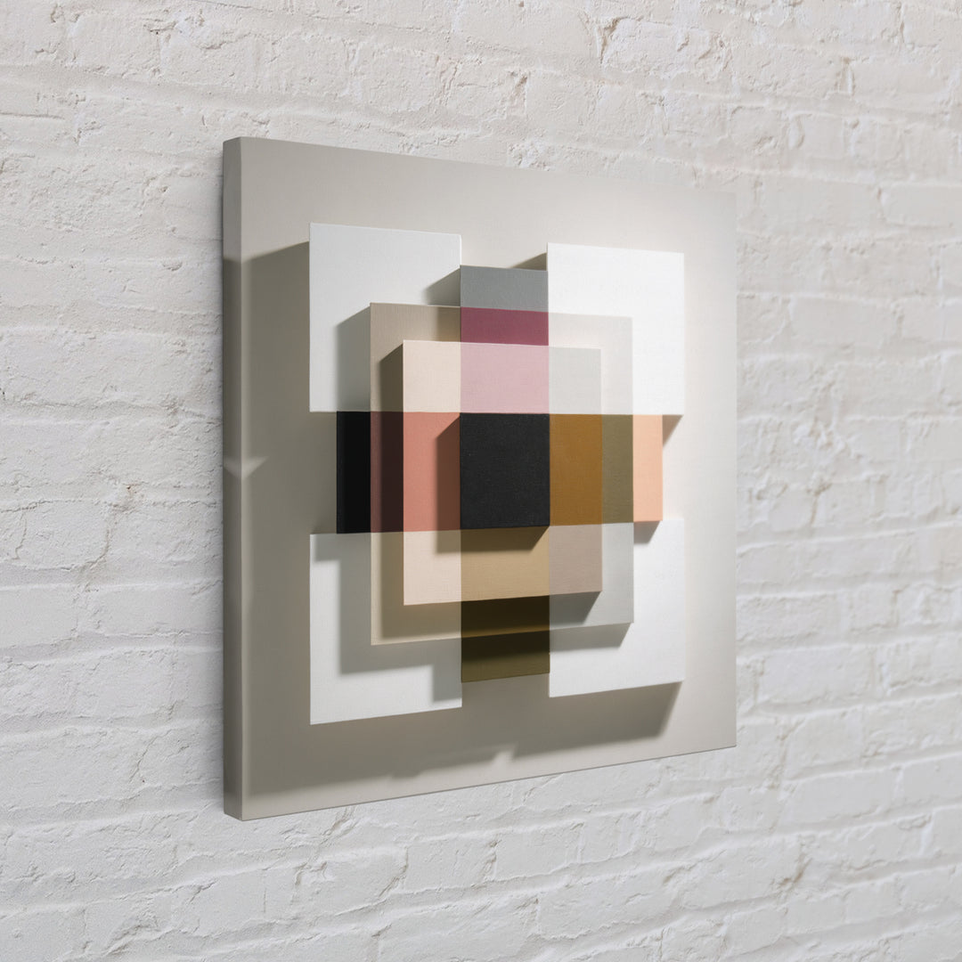 Minimal Sculpture Shapes Painted Framed Canvas Print, Modern Art, Canvas, Living Room Decor, Fine Art, Modern, Boho Wall Art, MOD-1x1-8