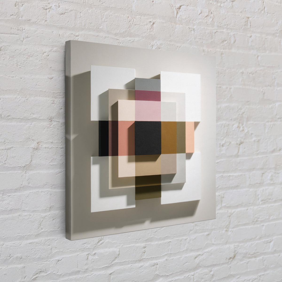 Minimal Sculpture Shapes Painted Framed Canvas Print, Modern Art, Canvas, Living Room Decor, Fine Art, Modern, Boho Wall Art, MOD-1x1-8