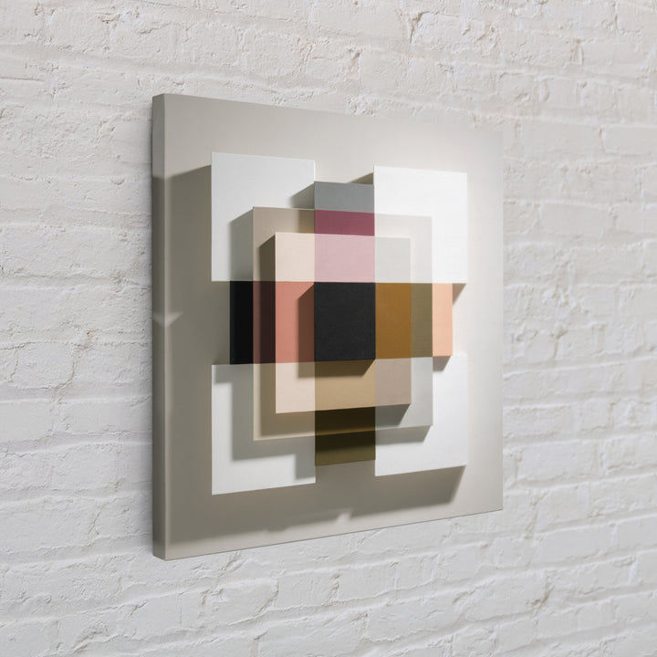 Minimal Sculpture Shapes Painted Framed Canvas Print, Modern Art, Canvas, Living Room Decor, Fine Art, Modern, Boho Wall Art, MOD-1x1-8