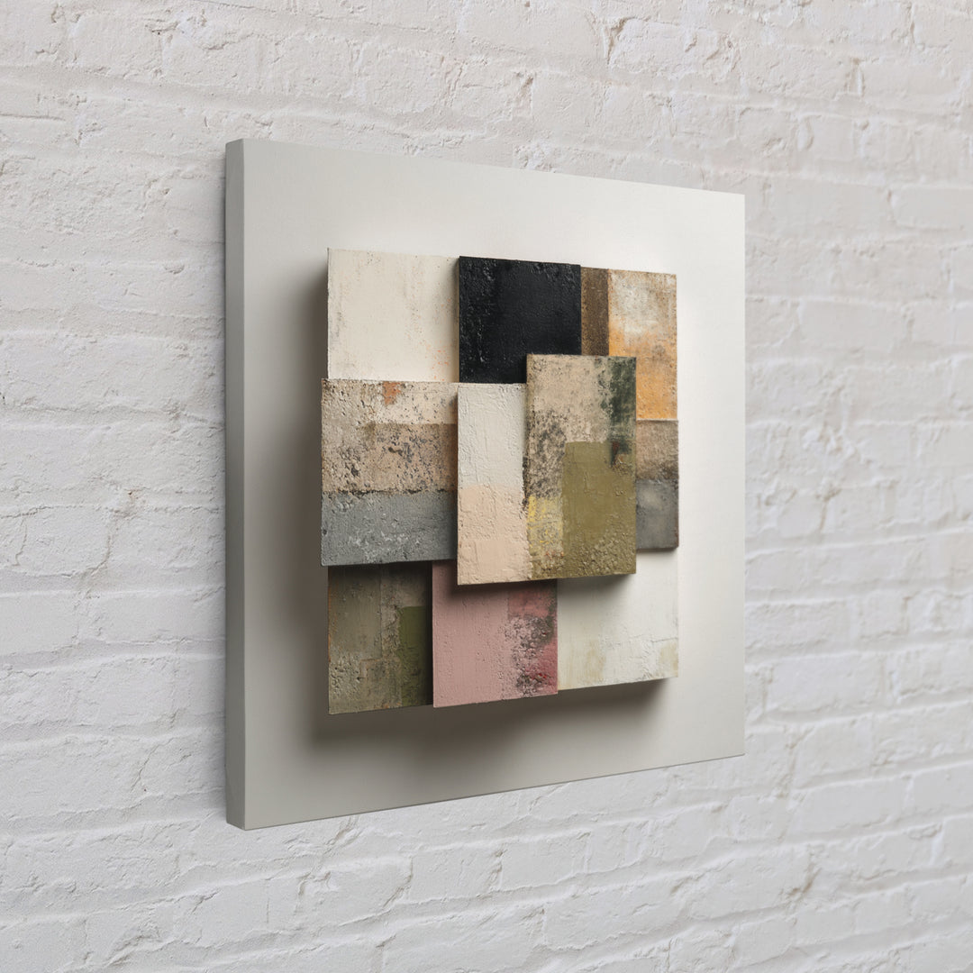 Minimal Sculpture Shapes Painted Framed Canvas Print, Modern Art, Modern Decor, Living Room Decor, Abstract Art, Modern, MOD-1x1-80