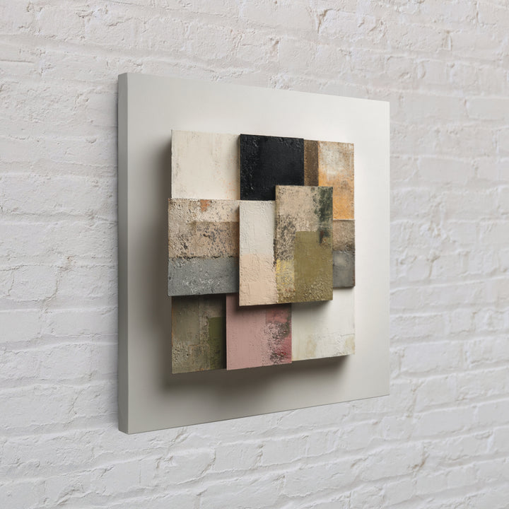 Minimal Sculpture Shapes Painted Framed Canvas Print, Modern Art, Modern Decor, Living Room Decor, Abstract Art, Modern, MOD-1x1-80