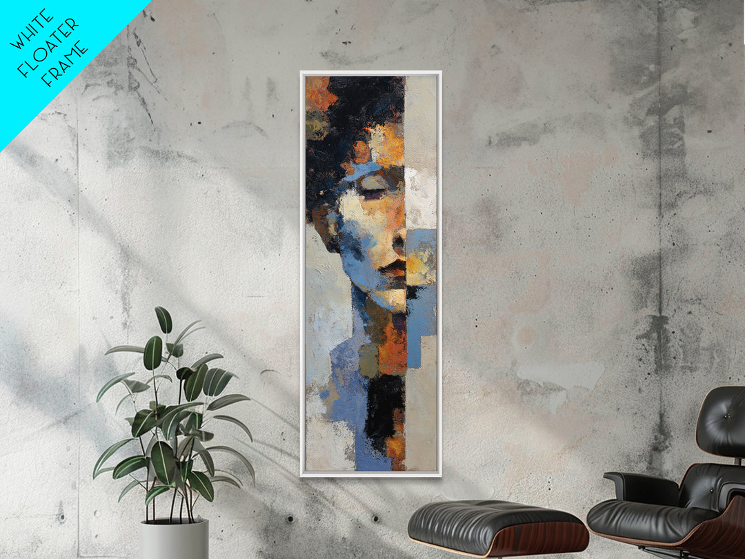 Expressive Brushwork in Cobalt and Rust Canvas Print, Modern Art, Art Print, Living Room Decor, Oil Painting, Modern, MOD-1x3-90
