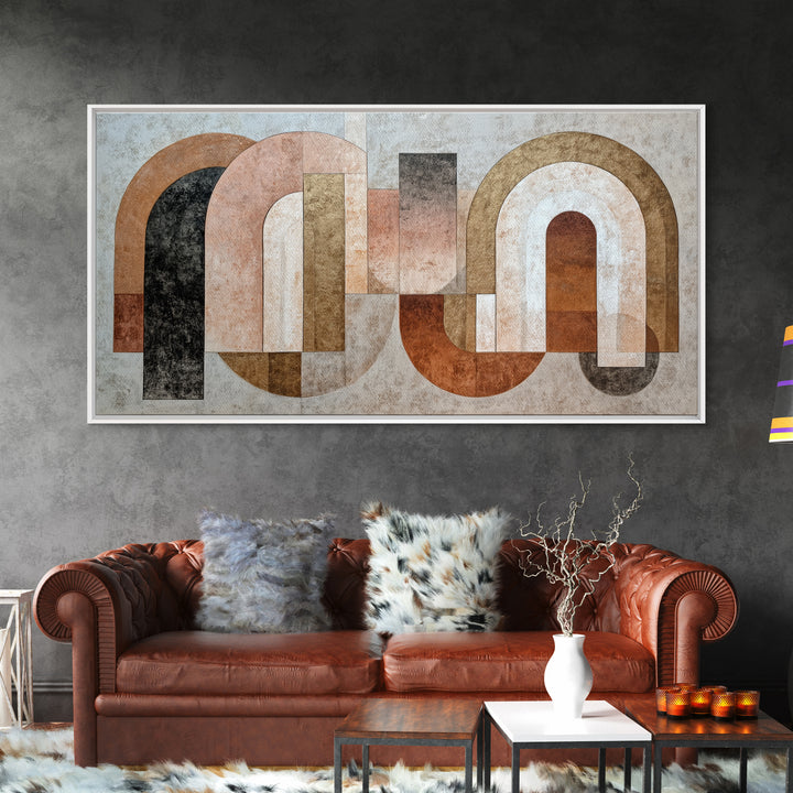 Architectural Arch Composition Framed Canvas Print, Modern Art, Digital Prints, Living Room Decor, Abstract Art, Modern, MOD-2x1-65
