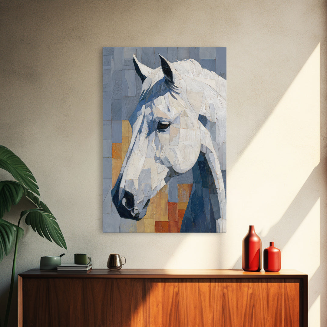 Contemporary Horse Portrait Canvas Print, Modern Art, Art Print, Living Room Decor, Fine Art, Modern, Printable Wall Art, MOD-2x3-23