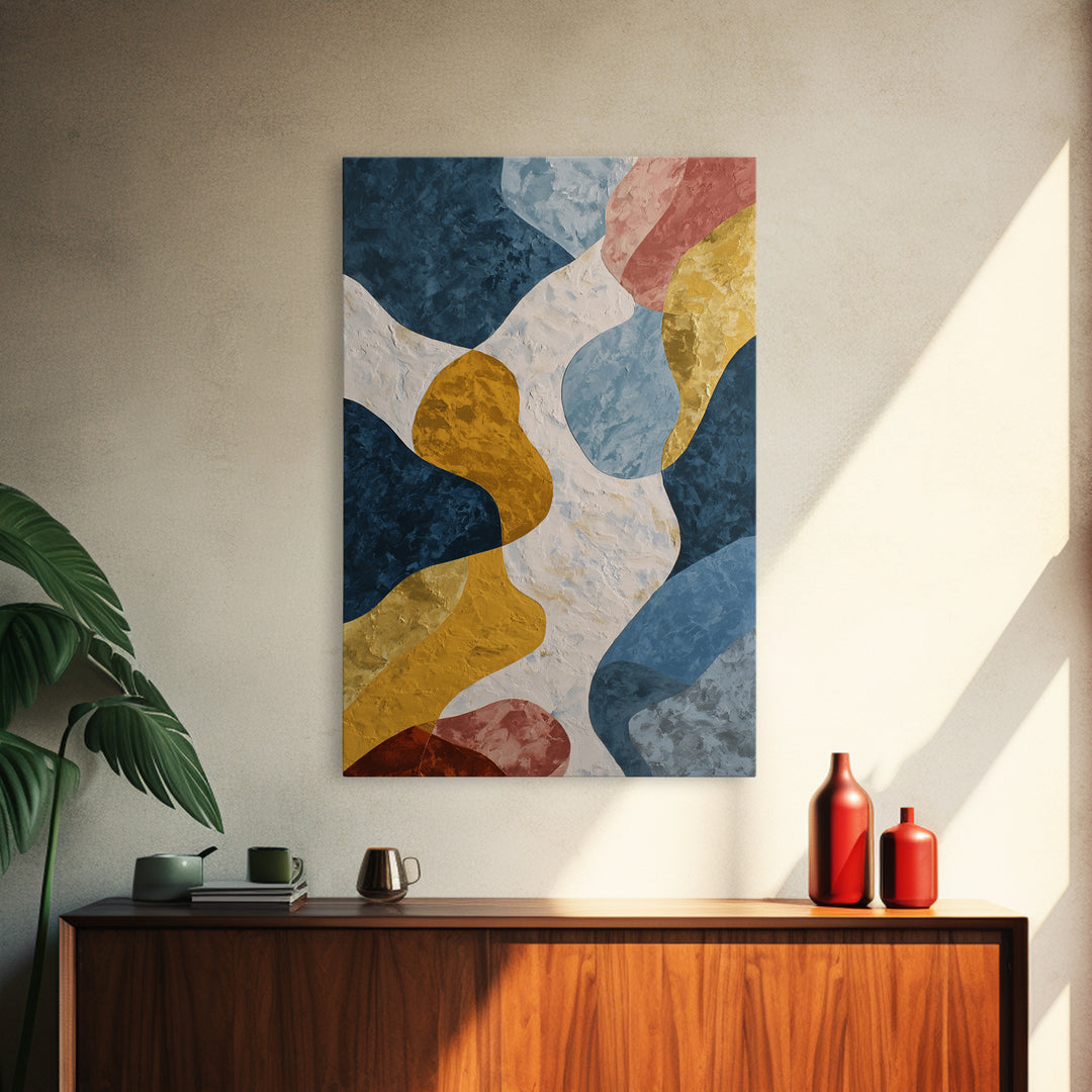 Large Marble Texture Abstract Framed Canvas Print, Modern Art, Boho Decor, Living Room Decor, Abstract Art, Modern, Wall Decor, MOD-2x3-48