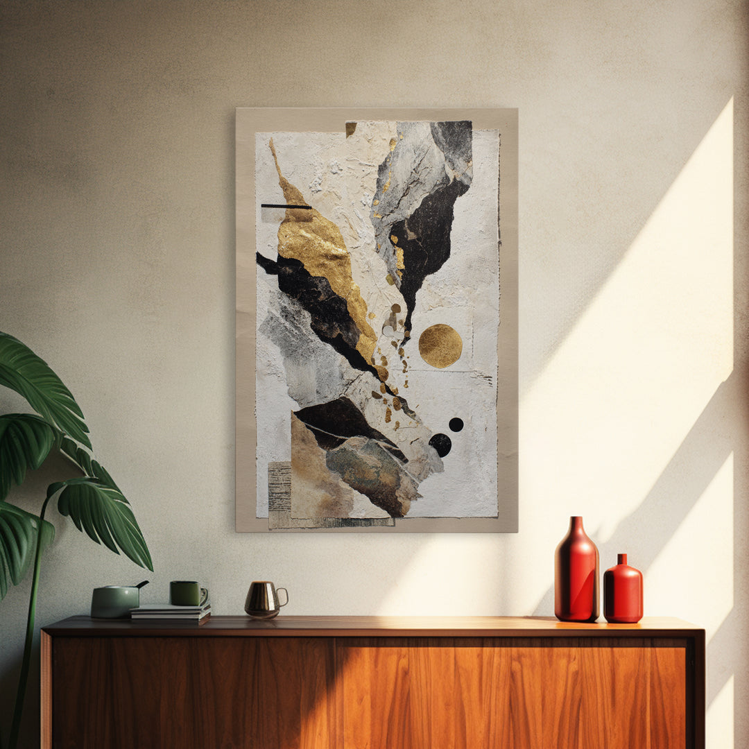 Abstract Circular Forms Framed Canvas Print, Modern Art, Room Decor, Living Room Decor, Fine Art, Modern, Mid Century Modern, MOD-2x3-51