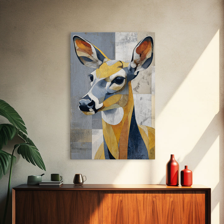 Modern Animal Portrait Canvas Print, Modern Art, Minimalist Decor, Living Room Decor, Fine Art, Modern, Art Deco, Wall Hanging, MOD-2x3-54