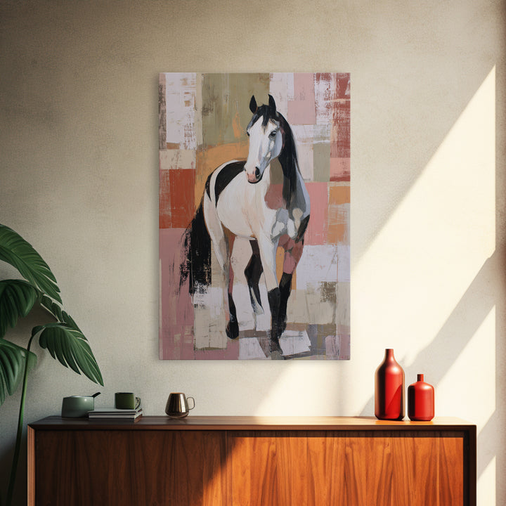Contemporary Horse Portrait Canvas Print, Modern Art, Digital Art, Living Room Decor, Fine Art, Modern, Abstract Wall Art, MOD-2x3-71