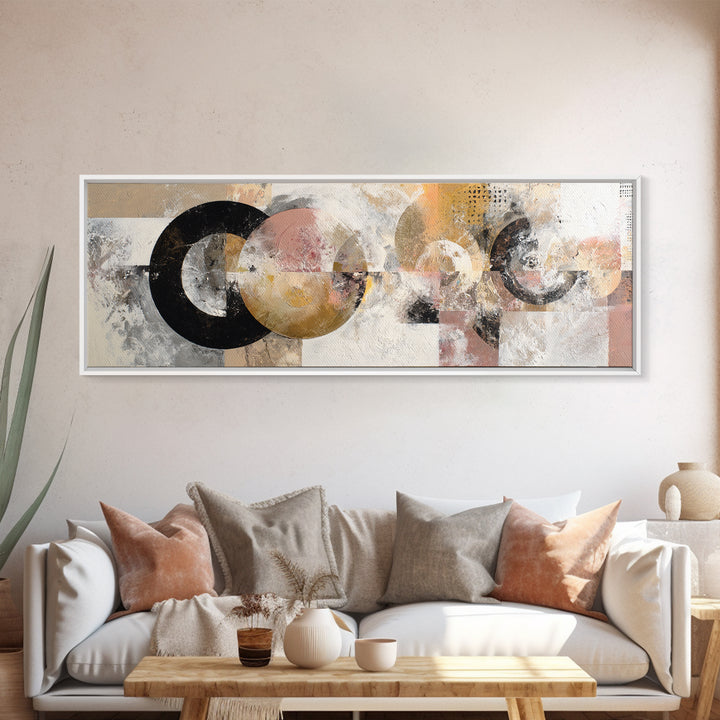 Abstract Circular Forms Canvas Print, Modern Art, Above Bed Decor, Living Room Decor, Abstract Art, Modern, Textured Painting, MOD-3x1-11